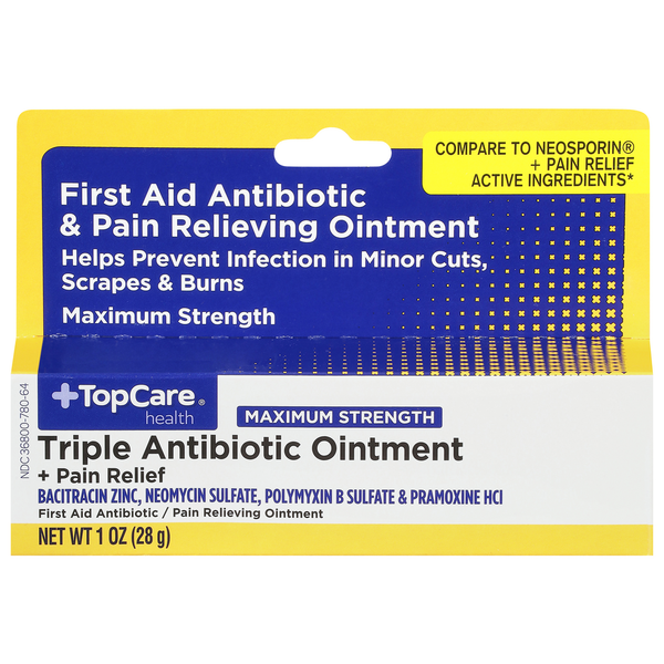 Muscles, Joints & Pain Relief TopCare Triple Antibiotic Ointment + Pain Relief, Maximum Strength hero