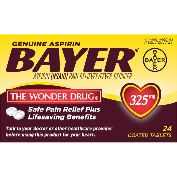 Muscles, Joints & Pain Relief Bayer Aspirin, 325 mg, Coated Tablets hero