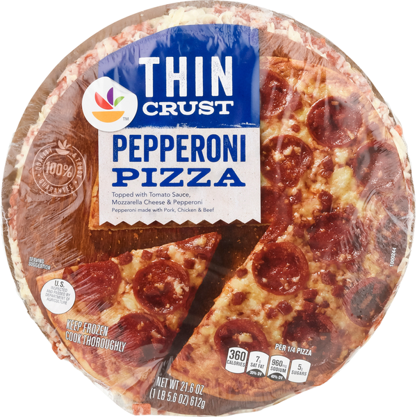 Frozen Pizza Store Brand Pizza, Pepperoni, Thin Crust hero