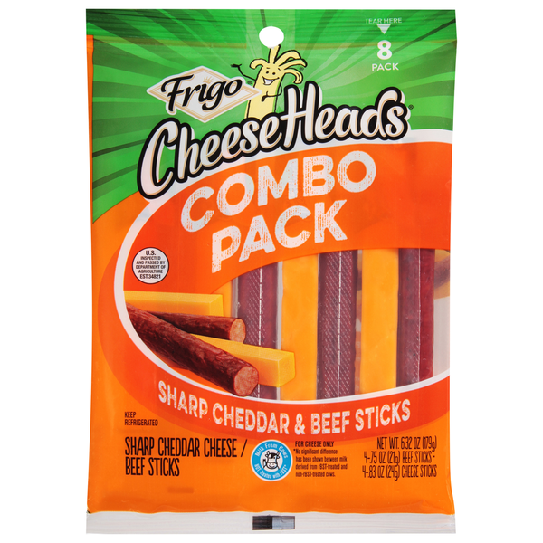 Popcorn & Jerky Frigo Cheese & Beef Sticks, Sharp Cheddar, Combo Pack hero