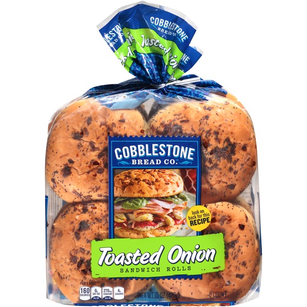 Buns & Rolls Cobblestone Bread Co Sandwich Rolls, Toasted Onion hero