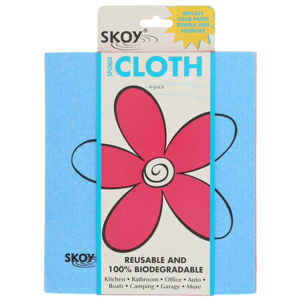 More Household Skoy Dishcloth Assorted Colors 4Pk - Flower Design hero