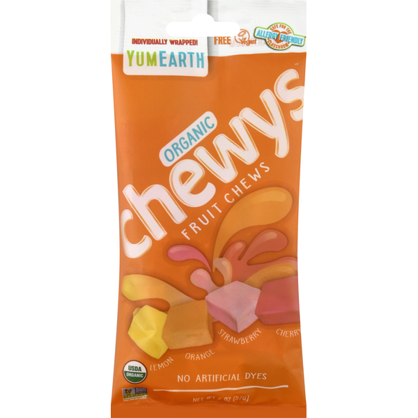 Candy & Chocolate YumEarth Fruit Chews, Organic, Lemon, Orange, Strawberry, Cherry hero