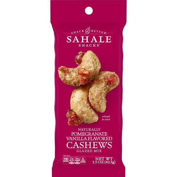 Snacks Sahale Snacks Glazed Mix, Cashews, Naturally Pomegranate Vanilla Flavored hero