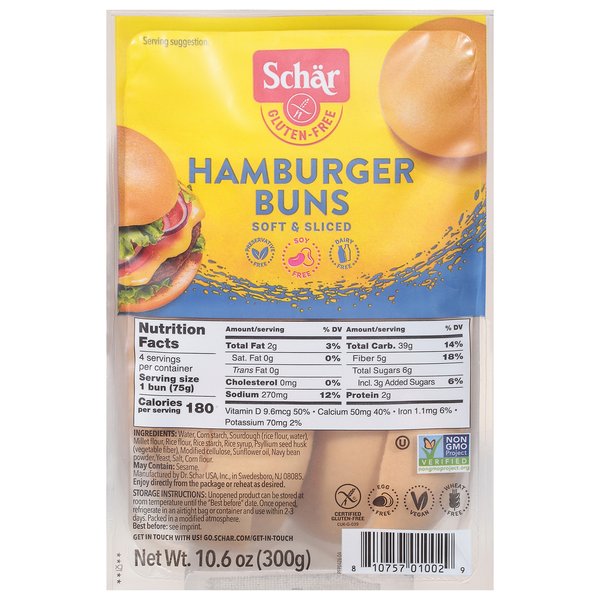 Buns & Rolls Schär Hamburger Buns, Gluten-Free hero