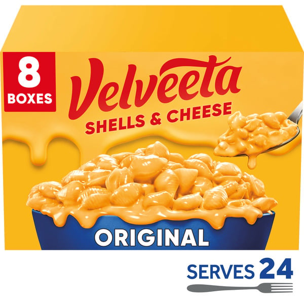 VELVEETA Shells & Cheese Original Shell Pasta & Cheese Sauce Meal hero