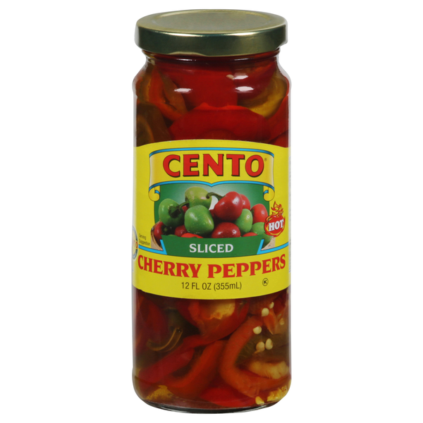 Canned & Jarred Vegetables Cento Cherry Peppers, Sliced, Hot hero