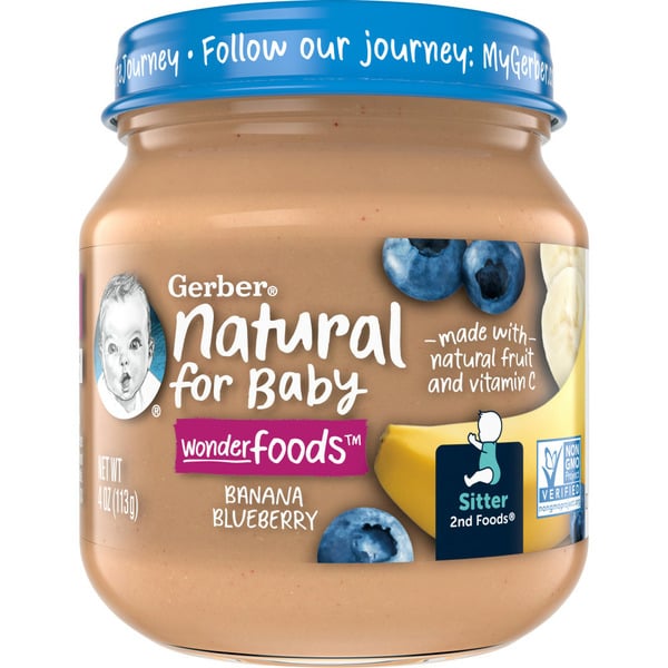 Baby Food & Formula Gerber Natural Wonder Foods Baby Food Banana Blueberry Jar hero