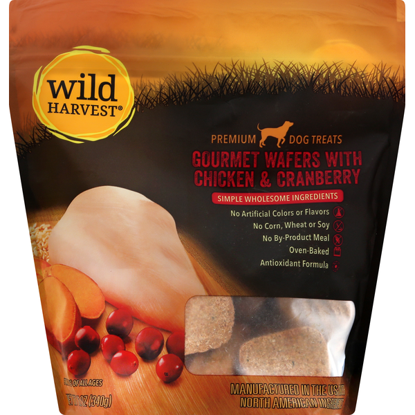 Dog Food & Care Wild Harvest Dog Treats, Premium, Gourmet Wafers, with Chicken & Cranberry hero