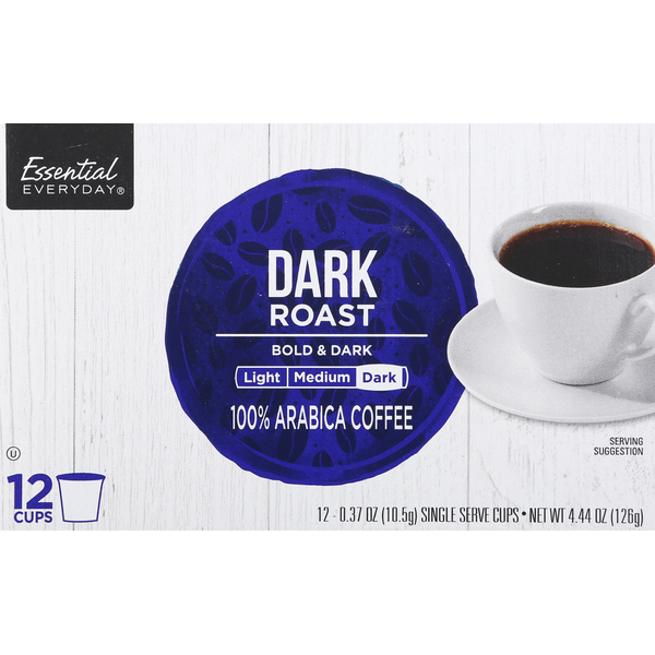 Coffee Essential Everyday Coffee, Dark Roast, Single Serve Cups hero