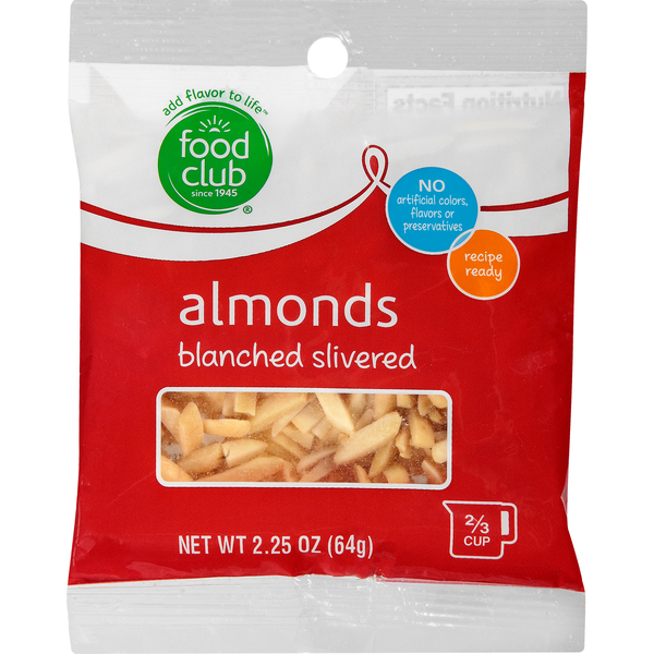 Nuts, Seeds & Dried Fruit Food Club Almonds, Blanched Slivered hero