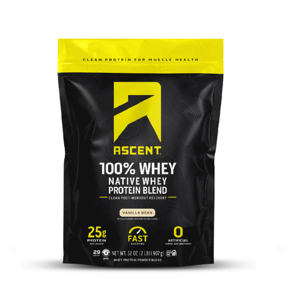 Ascent 100% Whey Protein Powder Blend, Vanilla Bean hero