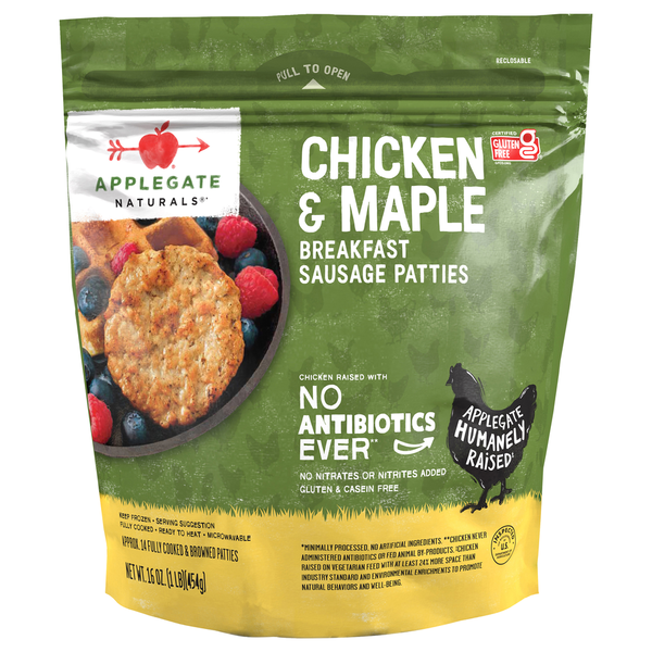 Applegate Chicken & Maple Breakfast Sausage Patties (Frozen) hero