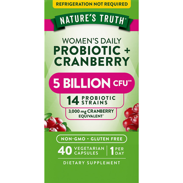 Vitamins & Supplements Nature's Truth Women's Daily Probiotic + Cranberry, Vegetarian Capsules hero