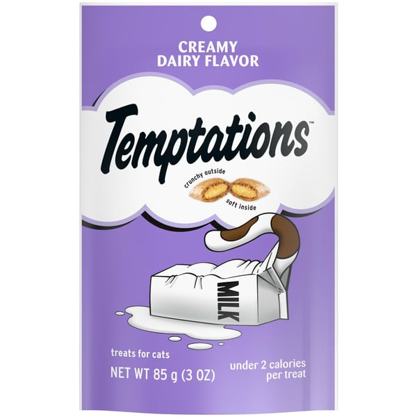 Cat Treats TEMPTATIONS Classic Crunchy and Soft Cat Treats Creamy Dairy Flavor hero