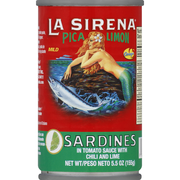 Canned Meat, Seafood & Beans La Sirena Sardines, Pica Limon, Mild hero