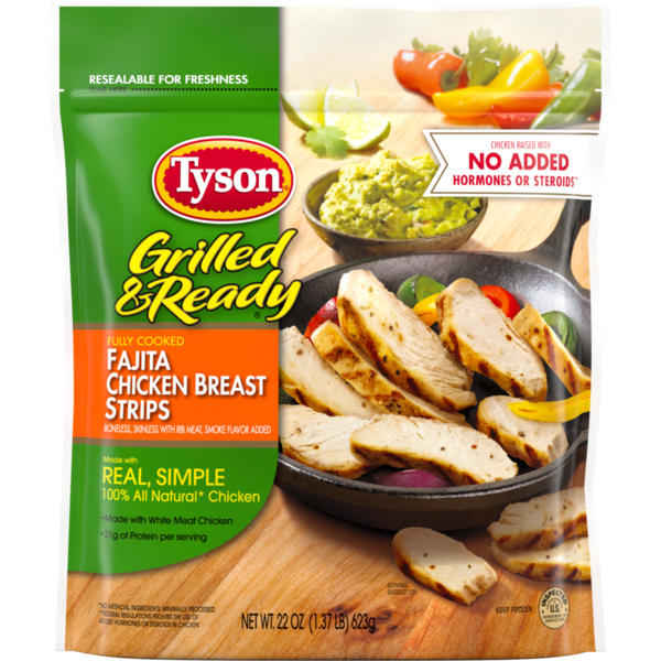 Frozen Meat & Seafood Tyson Grilled & Ready Fully Cooked Fajita Chicken Strips, Frozen hero