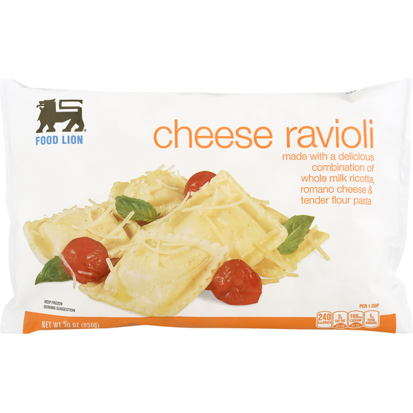 Frozen Meals Food Lion Ravioli, Cheese hero