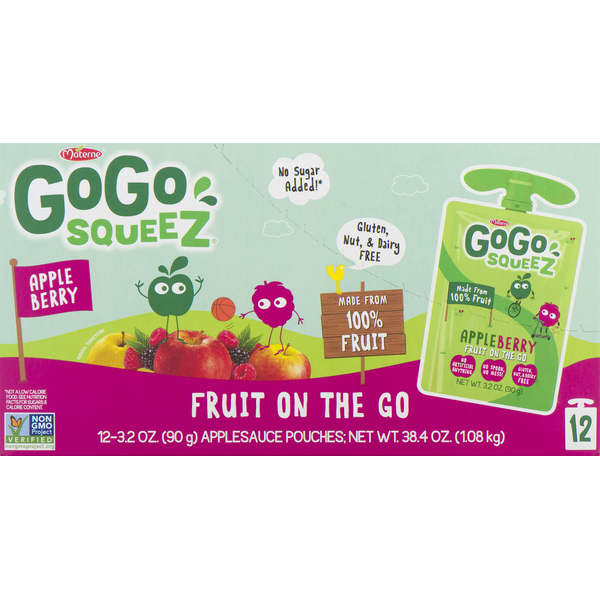 Fruit & Vegetable Snacks GoGo Squeez Apple Sauce, Apple Berry, 12 Pack hero