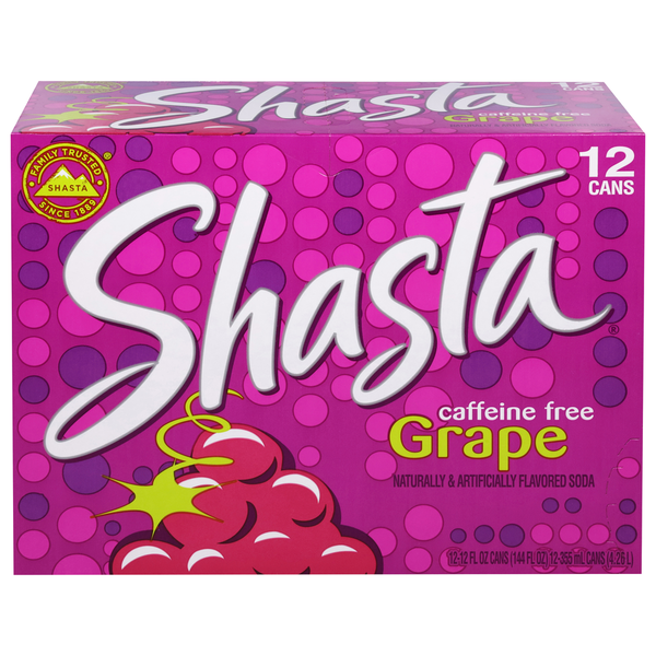 Soft Drinks Shasta Soda, Caffeine Free, Grape hero