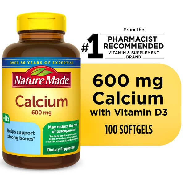 Vitamins & Supplements Nature Made Calcium, 600 mg, Liquid Softgels hero