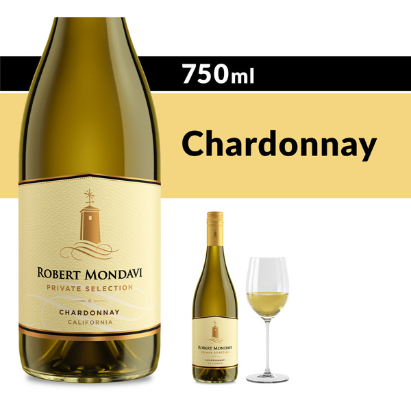 Spirits Robert Mondavi Private Selection Chardonnay White Wine Bottle hero