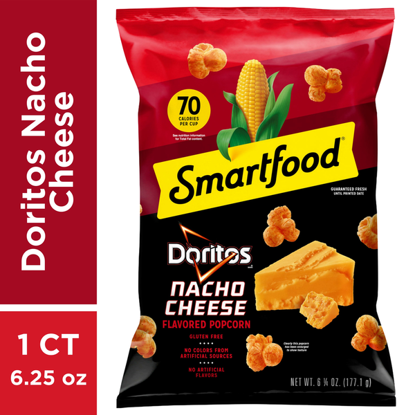 Chips & Pretzels Smartfood Popcorn, Nacho Cheese Flavored hero