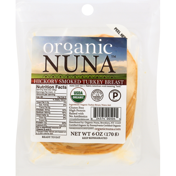 Deli Meat & Cheese Organic Nuna Turkey Breast, Hickory Smoked hero