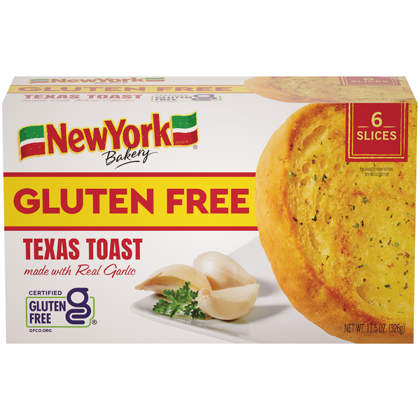 New York Bakery Gluten Free, Garlic Texas Toast, 6 Slices hero