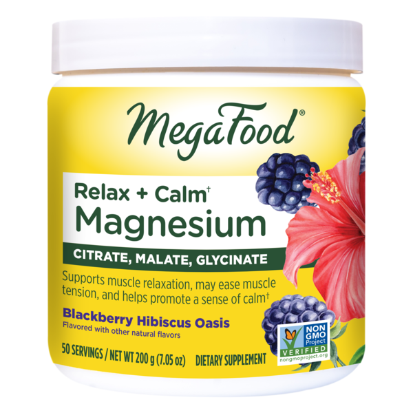 Protein & Meal Replacements MegaFood Relax + Calm* Magnesium - Blackberry Hibiscus Oasis hero