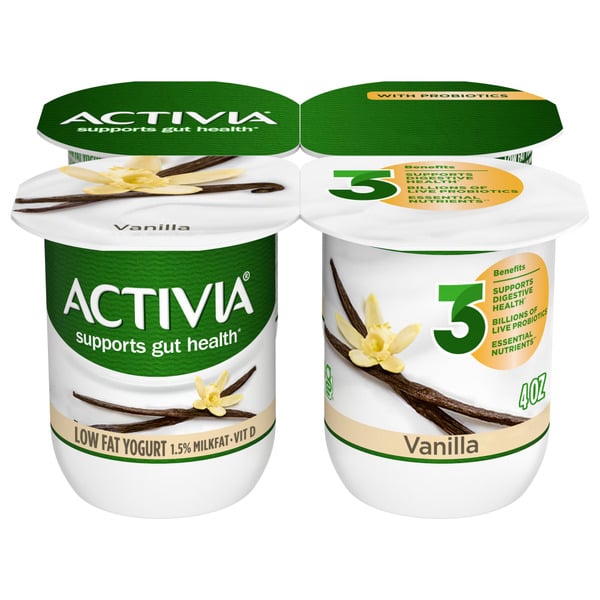 Yogurt/Kefir Activia Vanilla Lowfat, Probiotic Yogurt Cups hero