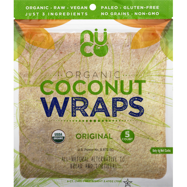 Packaged Vegetables & Fruits NUCO Coconut Wraps, Organic, Original hero