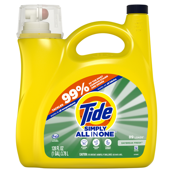 Tide Simply Liquid Laundry Detergent, Daybreak Fresh, 89 Loads hero