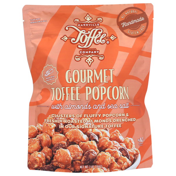 Candy & Chocolate Nashville Toffee Company Gourmet Toffee Popcorn With Almonds And Sea Salt hero