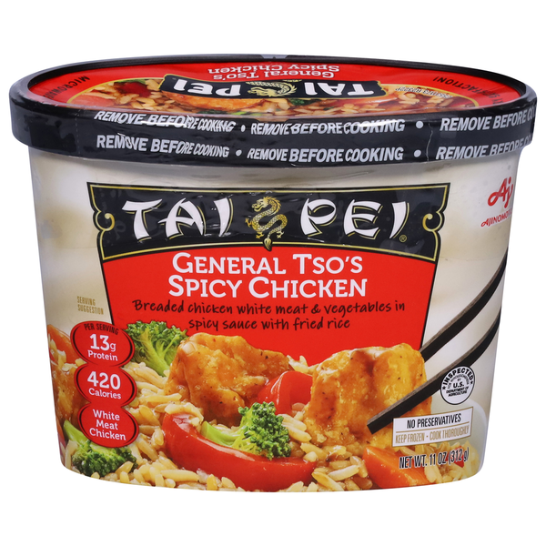 Frozen Meals Ajinomoto Tai Pei General Tso's Spicy Chicken hero