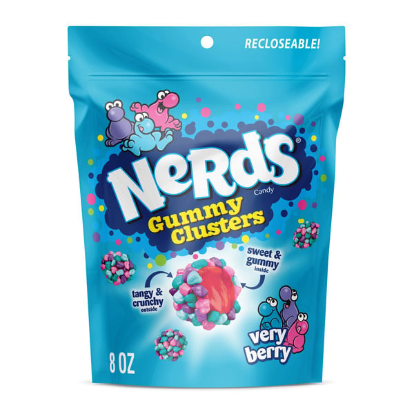 NERDS Gummy Clusters Candy Very Berry Crunchy And Gummy hero