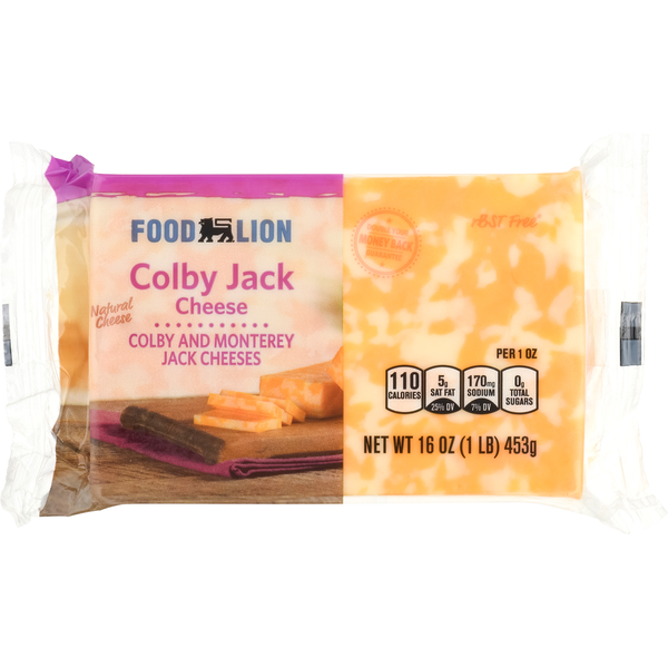 Packaged Cheese Food Lion Natural Colby Jack Cheese hero