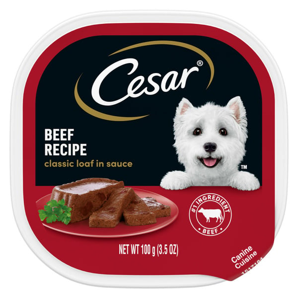 Wet Dog Food Cesar Classic Loaf in Sauce Soft Wet Dog Food Beef hero