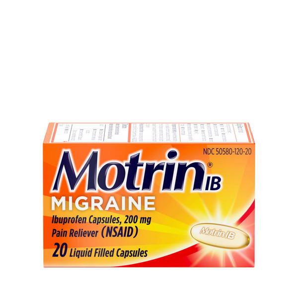 Muscles, Joints & Pain Relief MOTRIN IB Migraine Relief Liquid Gel Caps, IBuprofen 200 Mg hero