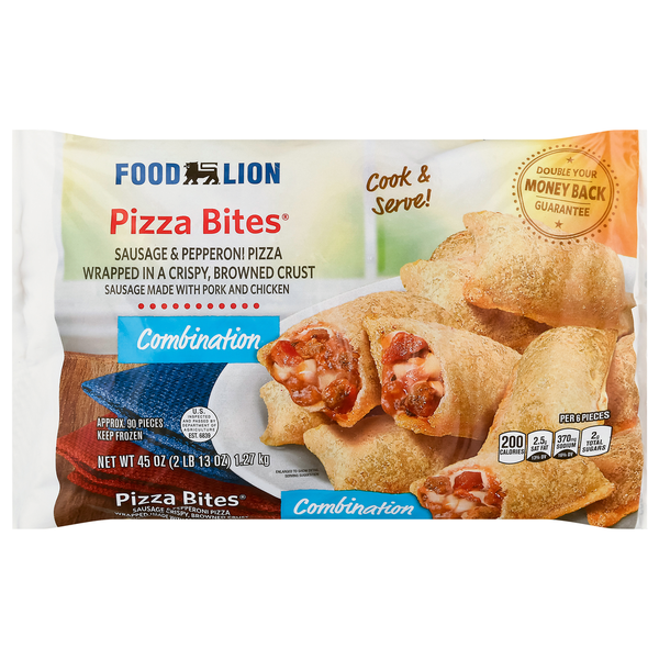 Frozen Appetizers & Sides Food Lion Pizza Bites, Combination, Sausage & Pepperoni hero