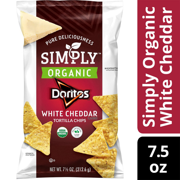 Chips & Pretzels Doritos Simply Organic, White Cheddar Flavored, Tortilla Chips hero