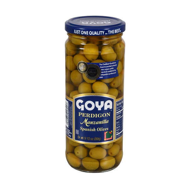 Pickles, Peppers & Olives Goya Perdigon Manzanilla Spanish Olives hero