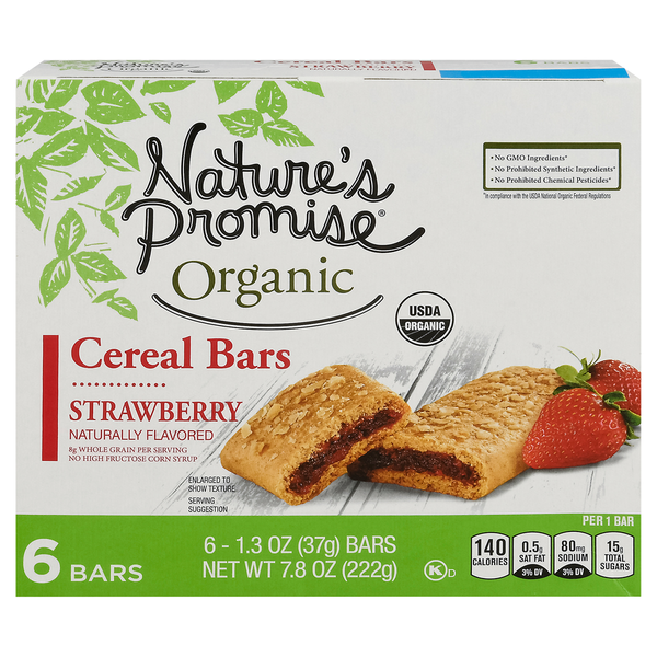 Breakfast Bars & Pastries Nature's Promise Organic Strawberry Cereal Bars hero