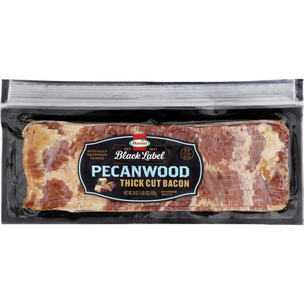 Hot Dogs, Bacon & Sausage Hormel Black Label Pecanwood Smoked Thick Cut Bacon hero