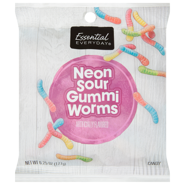 Candy & Chocolate Essential Everyday Candy, Neon Sour, Gummi Worms hero