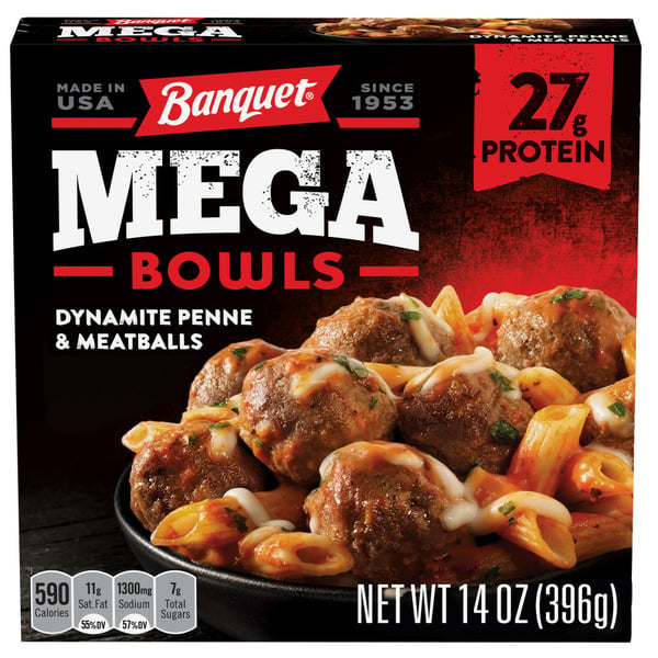 Frozen Meals Banquet Dynamite Penne and Meatballs, Frozen Meal hero