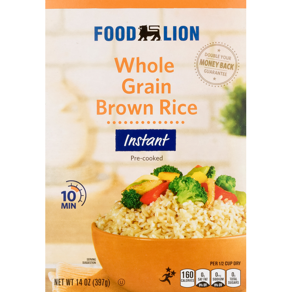 Grains, Rice & Dried Goods Food Lion Brown Rice, Whole Grain, Instant hero