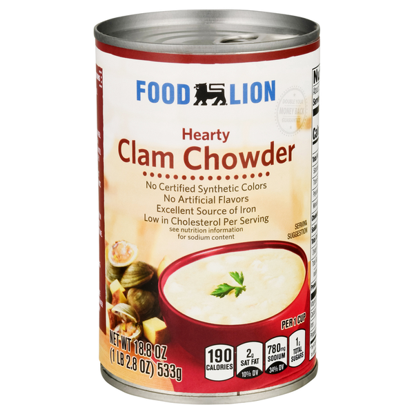 Soup, Broth & Bouillon Food Lion Clam Chowder, Hearty hero