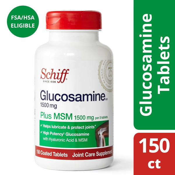 Vitamins & Supplements Schiff Glucosamine 1500mg Plus MSM and Hyaluronic Acid - Joint Supplement hero