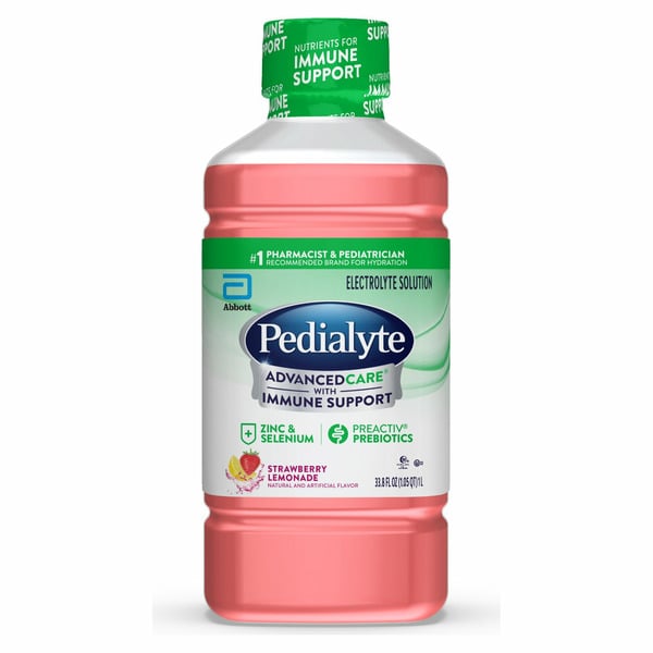 Cough, Cold & Flu Pedialyte AdvancedCare Electrolyte Solution, Strawberry Lemonade hero